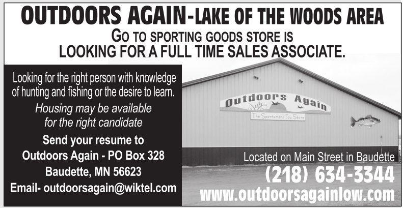 Outdoors again baudette mn